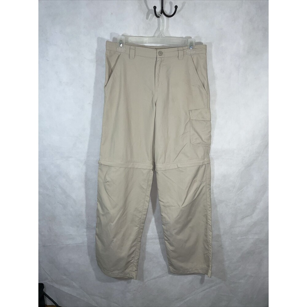 Columbia PFG Omni-Shade Cargo Zip Off Pants Shorts Size L Beige Women